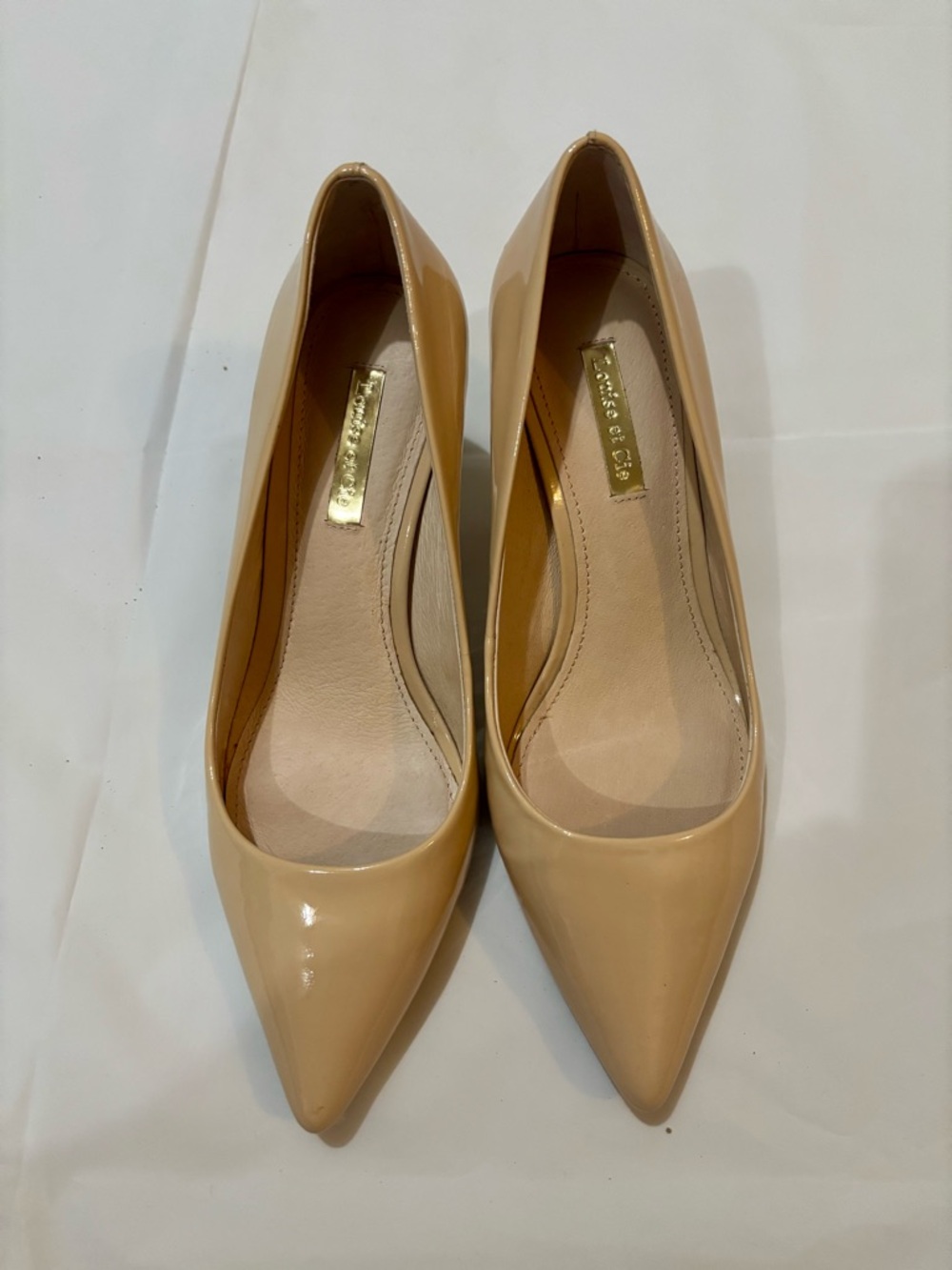 Louise et Cie Nude Patent Pointed-Toe Pumps